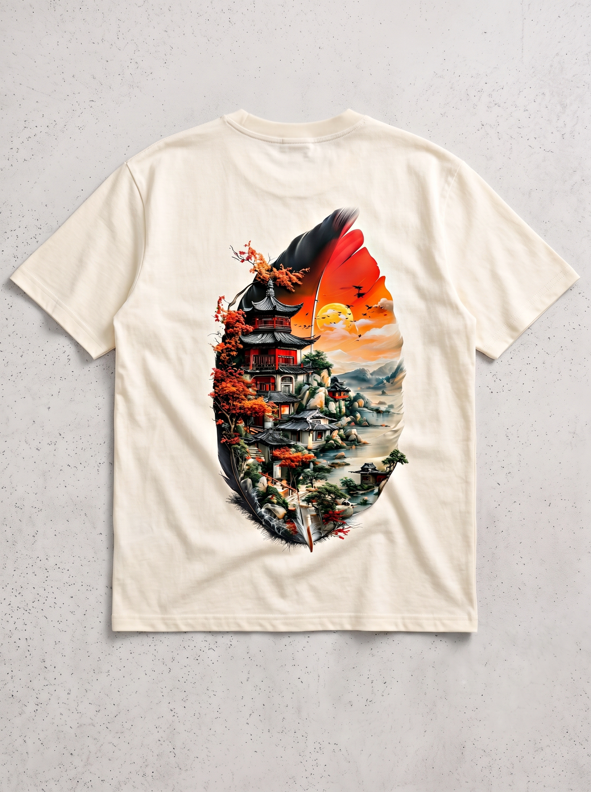 Best Sellers Cream Full Natural Print T-shirt For Tremi