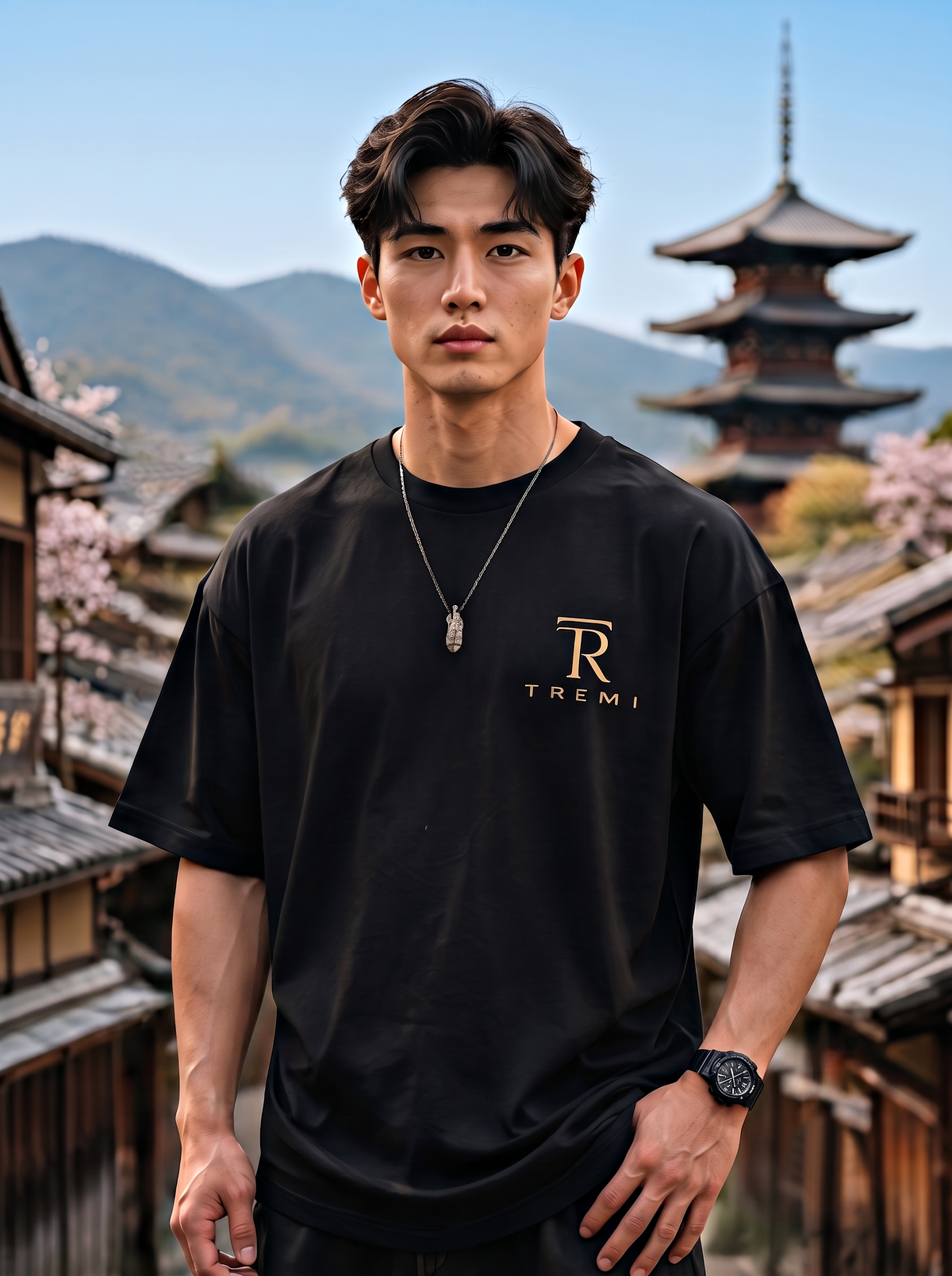 Premium Japan Black T-Shirt For Tremi