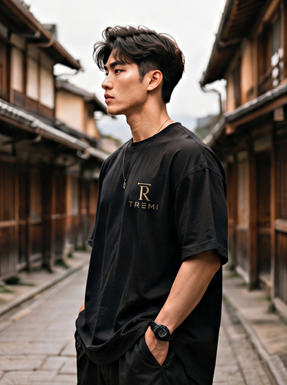 Premium Japan Black T-Shirt For Tremi