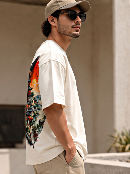 Best Sellers Cream Full Natural Print T-shirt For Tremi